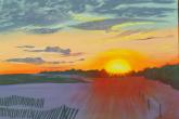 Vibrant Beach Sunset, 16 x 20 Acrylic Painting, 4 hour class, $60 — at Joyful Arts Studio.