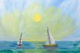 Day at Sea, 16 x 20 acrylic Canvas painting, 2.5 hours, fee is $40 — at Joyful Arts Studio.